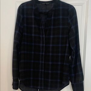 Sanctuary Black and Blue Plaid Blouse